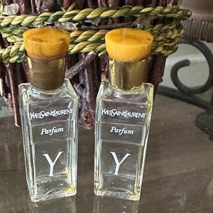 Yves Saint Laurent (Y) Mini Empty Collector Bottles-Bakelite caps-1960s-FRANCE
